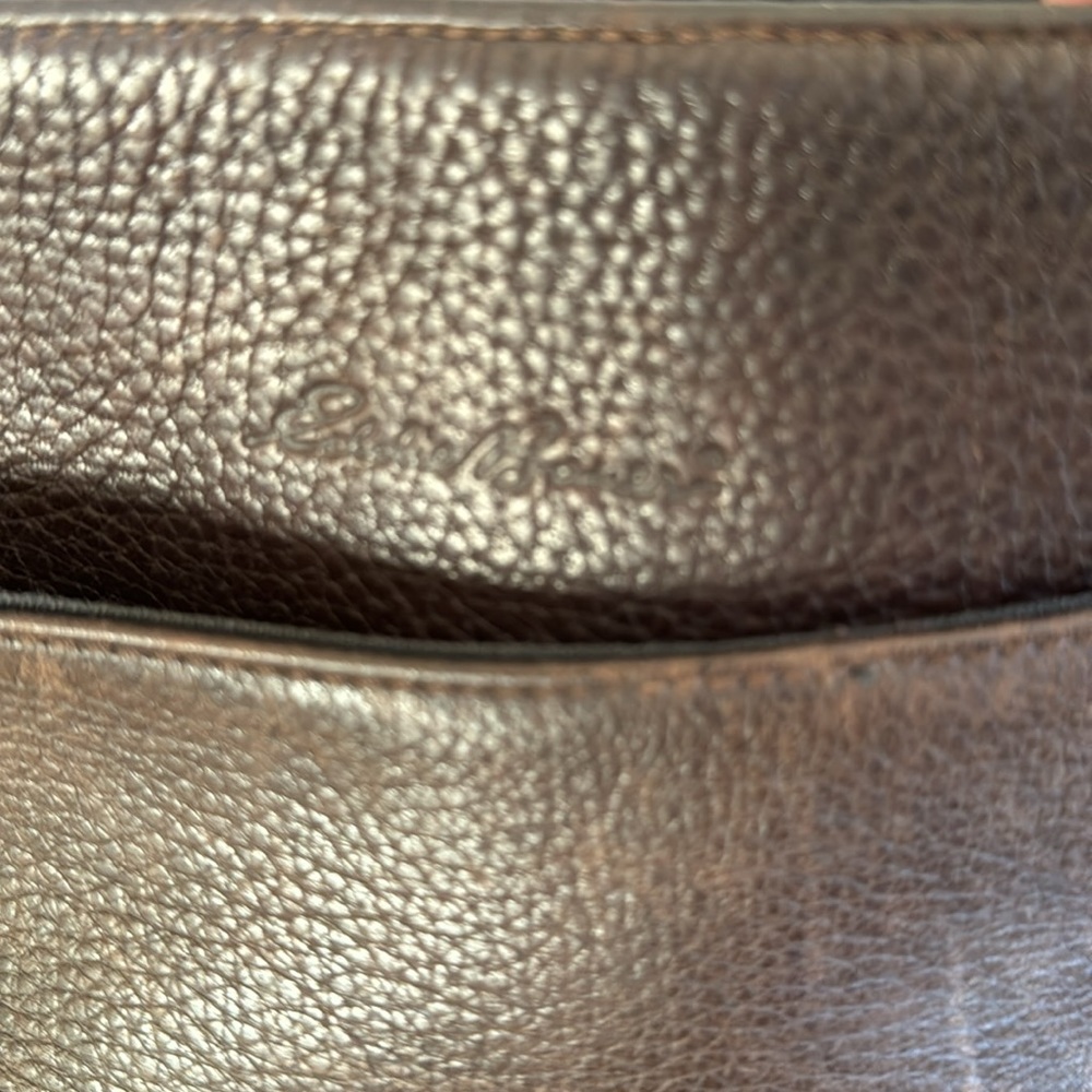 100 Percent Leather Eddie Bauer Messenger Bag. Gem